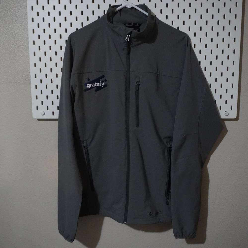 Marmot Gray‎ Softshell Jacket Full Zip Lightweight Gratify Logo Medium